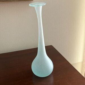 Hand blown ffrosted vase/ decorative bottle.